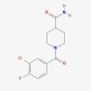 molecular formula C13H14BrFN2O2 B6629080 1-(3-Bromo-4-fluorobenzoyl)piperidine-4-carboxamide 