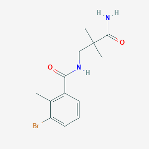 molecular formula C13H17BrN2O2 B6629094 N-(3-amino-2,2-dimethyl-3-oxopropyl)-3-bromo-2-methylbenzamide 