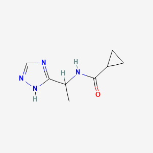 molecular formula C8H12N4O B6629116 N-[1-(1H-1,2,4-triazol-5-yl)ethyl]cyclopropanecarboxamide 