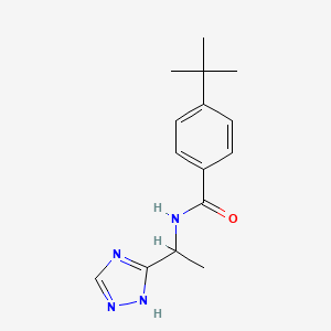 molecular formula C15H20N4O B6629120 4-tert-butyl-N-[1-(1H-1,2,4-triazol-5-yl)ethyl]benzamide 