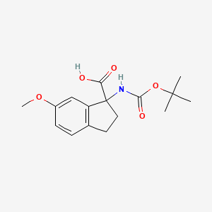 molecular formula C16H21NO5 B6629122 1-{[(tert-butoxy)carbonyl]amino}-6-methoxy-2,3-dihydro-1H-indene-1-carboxylic acid 