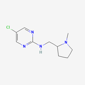 molecular formula C10H15ClN4 B6629150 5-chloro-N-[(1-methylpyrrolidin-2-yl)methyl]pyrimidin-2-amine 