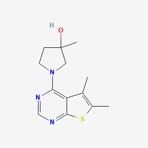 molecular formula C13H17N3OS B6629157 1-(5,6-Dimethylthieno[2,3-d]pyrimidin-4-yl)-3-methylpyrrolidin-3-ol 