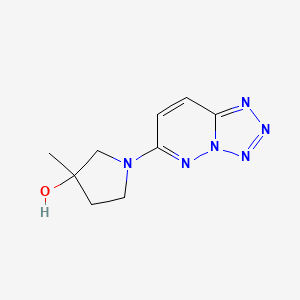 molecular formula C9H12N6O B6629165 3-Methyl-1-(tetrazolo[1,5-b]pyridazin-6-yl)pyrrolidin-3-ol 