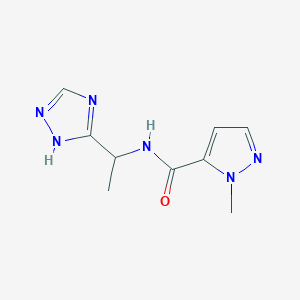 molecular formula C9H12N6O B6629173 2-methyl-N-[1-(1H-1,2,4-triazol-5-yl)ethyl]pyrazole-3-carboxamide 