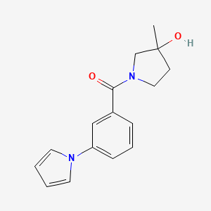 molecular formula C16H18N2O2 B6629176 (3-Hydroxy-3-methylpyrrolidin-1-yl)-(3-pyrrol-1-ylphenyl)methanone 