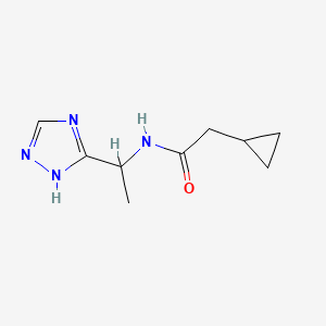 molecular formula C9H14N4O B6629186 2-cyclopropyl-N-[1-(1H-1,2,4-triazol-5-yl)ethyl]acetamide 