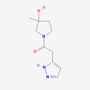 1-(3-hydroxy-3-methylpyrrolidin-1-yl)-2-(1H-pyrazol-5-yl)ethanone