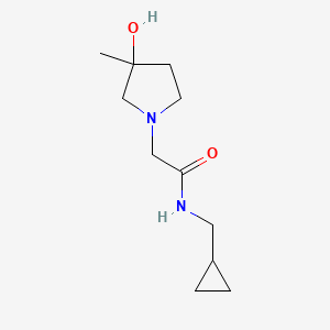 molecular formula C11H20N2O2 B6629200 N-(cyclopropylmethyl)-2-(3-hydroxy-3-methylpyrrolidin-1-yl)acetamide 