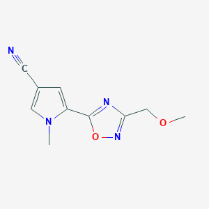 molecular formula C10H10N4O2 B6629231 5-[3-(Methoxymethyl)-1,2,4-oxadiazol-5-yl]-1-methylpyrrole-3-carbonitrile 