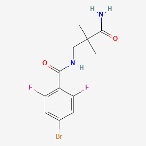 molecular formula C12H13BrF2N2O2 B6629245 N-(3-amino-2,2-dimethyl-3-oxopropyl)-4-bromo-2,6-difluorobenzamide 