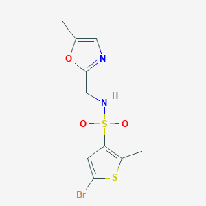 5-bromo-2-methyl-N-[(5-methyl-1,3-oxazol-2-yl)methyl]thiophene-3-sulfonamide