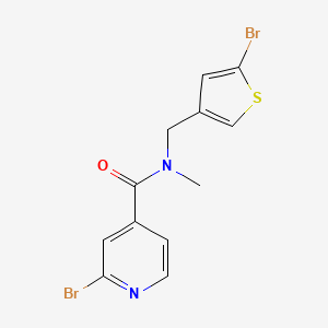 molecular formula C12H10Br2N2OS B6629267 2-bromo-N-[(5-bromothiophen-3-yl)methyl]-N-methylpyridine-4-carboxamide 