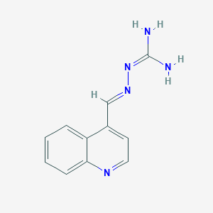 molecular formula C11H11N5 B6629269 2-[(E)-quinolin-4-ylmethylideneamino]guanidine 