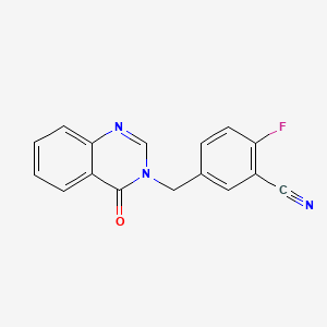 2-Fluoro-5-[(4-oxoquinazolin-3-yl)methyl]benzonitrile