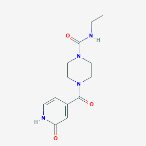 molecular formula C13H18N4O3 B6629282 N-ethyl-4-(2-oxo-1H-pyridine-4-carbonyl)piperazine-1-carboxamide 