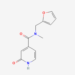 molecular formula C12H12N2O3 B6629305 N-(furan-2-ylmethyl)-N-methyl-2-oxo-1H-pyridine-4-carboxamide 