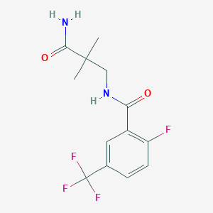 molecular formula C13H14F4N2O2 B6629333 N-(3-amino-2,2-dimethyl-3-oxopropyl)-2-fluoro-5-(trifluoromethyl)benzamide 
