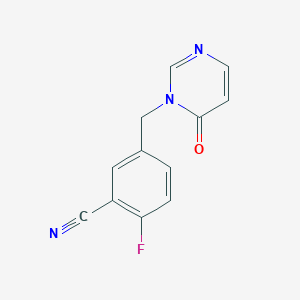2-Fluoro-5-[(6-oxopyrimidin-1-yl)methyl]benzonitrile