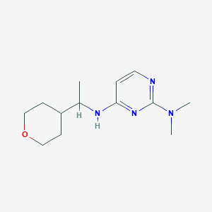 molecular formula C13H22N4O B6629351 2-N,2-N-dimethyl-4-N-[1-(oxan-4-yl)ethyl]pyrimidine-2,4-diamine 