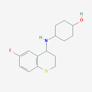 molecular formula C15H20FNOS B6629363 4-[(6-fluoro-3,4-dihydro-2H-thiochromen-4-yl)amino]cyclohexan-1-ol 