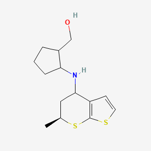 molecular formula C14H21NOS2 B6629401 [2-[[(6S)-6-methyl-5,6-dihydro-4H-thieno[2,3-b]thiopyran-4-yl]amino]cyclopentyl]methanol 