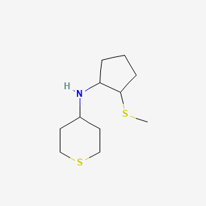 molecular formula C11H21NS2 B6629414 N-(2-methylsulfanylcyclopentyl)thian-4-amine 
