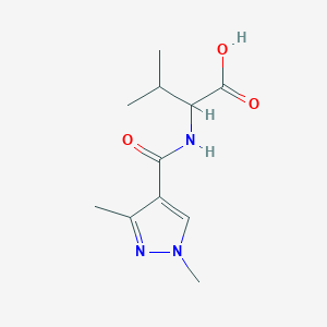 molecular formula C11H17N3O3 B6629453 2-[(1,3-Dimethylpyrazole-4-carbonyl)amino]-3-methylbutanoic acid 
