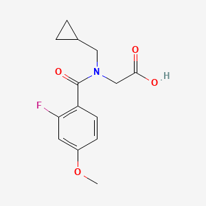 molecular formula C14H16FNO4 B6629477 2-[Cyclopropylmethyl-(2-fluoro-4-methoxybenzoyl)amino]acetic acid 