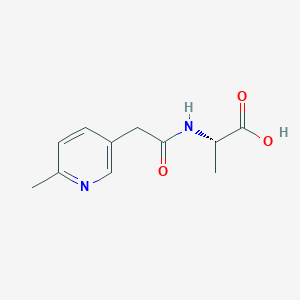 molecular formula C11H14N2O3 B6629505 (2S)-2-[[2-(6-methylpyridin-3-yl)acetyl]amino]propanoic acid 