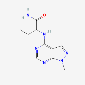 3-Methyl-2-[(1-methylpyrazolo[3,4-d]pyrimidin-4-yl)amino]butanamide