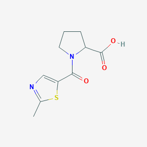 molecular formula C10H12N2O3S B6629550 1-(2-Methyl-1,3-thiazole-5-carbonyl)pyrrolidine-2-carboxylic acid 