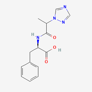 molecular formula C14H16N4O3 B6629564 (2R)-3-phenyl-2-[2-(1,2,4-triazol-1-yl)propanoylamino]propanoic acid 