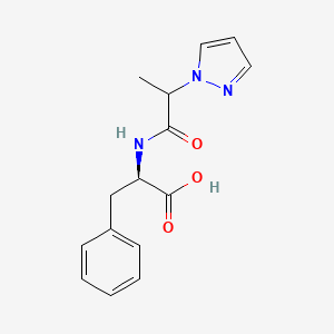 molecular formula C15H17N3O3 B6629580 (2R)-3-phenyl-2-(2-pyrazol-1-ylpropanoylamino)propanoic acid 