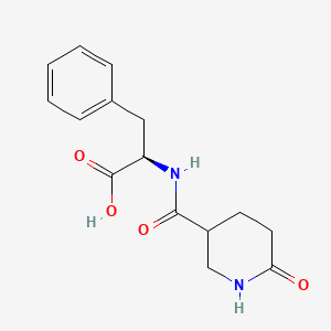 molecular formula C15H18N2O4 B6629589 (2R)-2-[(6-oxopiperidine-3-carbonyl)amino]-3-phenylpropanoic acid 