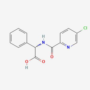 molecular formula C14H11ClN2O3 B6629611 (2S)-2-[(5-chloropyridine-2-carbonyl)amino]-2-phenylacetic acid 