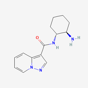 molecular formula C14H18N4O B6629631 N-[(1R,2R)-2-aminocyclohexyl]pyrazolo[1,5-a]pyridine-3-carboxamide 