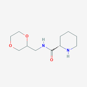 molecular formula C11H20N2O3 B6629693 (2S)-N-(1,4-dioxan-2-ylmethyl)piperidine-2-carboxamide 
