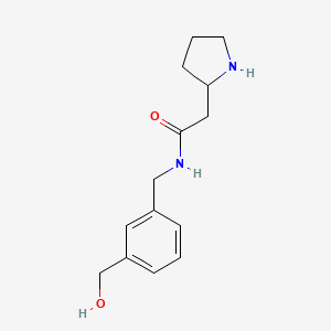 N-[[3-(hydroxymethyl)phenyl]methyl]-2-pyrrolidin-2-ylacetamide