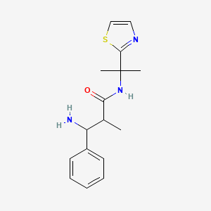 3-amino-2-methyl-3-phenyl-N-[2-(1,3-thiazol-2-yl)propan-2-yl]propanamide