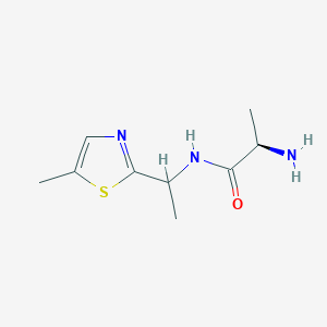 molecular formula C9H15N3OS B6629707 (2R)-2-amino-N-[1-(5-methyl-1,3-thiazol-2-yl)ethyl]propanamide 