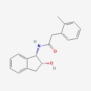 molecular formula C18H19NO2 B6629724 N-[(1S,2R)-2-hydroxy-2,3-dihydro-1H-inden-1-yl]-2-(2-methylphenyl)acetamide 