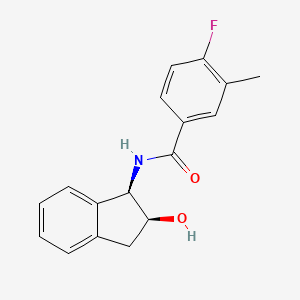 molecular formula C17H16FNO2 B6629742 4-fluoro-N-[(1R,2S)-2-hydroxy-2,3-dihydro-1H-inden-1-yl]-3-methylbenzamide 