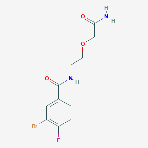 molecular formula C11H12BrFN2O3 B6629751 N-[2-(2-amino-2-oxoethoxy)ethyl]-3-bromo-4-fluorobenzamide 