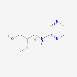 molecular formula C9H15N3OS B6629759 2-Methylsulfanyl-3-(pyrazin-2-ylamino)butan-1-ol 