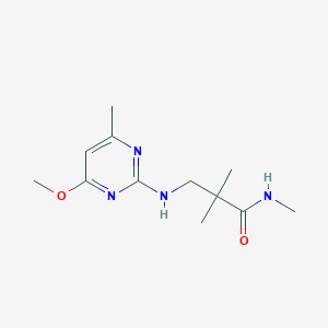 molecular formula C12H20N4O2 B6629782 3-[(4-methoxy-6-methylpyrimidin-2-yl)amino]-N,2,2-trimethylpropanamide 