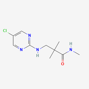 molecular formula C10H15ClN4O B6629790 3-[(5-chloropyrimidin-2-yl)amino]-N,2,2-trimethylpropanamide 