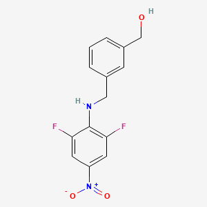 molecular formula C14H12F2N2O3 B6629834 [3-[(2,6-Difluoro-4-nitroanilino)methyl]phenyl]methanol 
