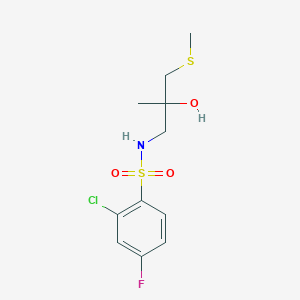 molecular formula C11H15ClFNO3S2 B6629846 2-chloro-4-fluoro-N-(2-hydroxy-2-methyl-3-methylsulfanylpropyl)benzenesulfonamide 