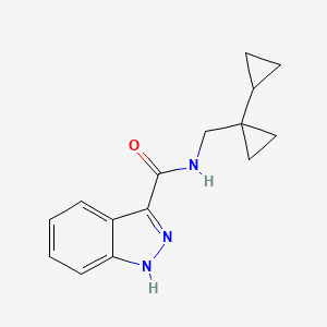 molecular formula C15H17N3O B6629850 N-[(1-cyclopropylcyclopropyl)methyl]-1H-indazole-3-carboxamide 